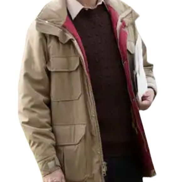 Vintage Woolrich Field Coat XL Mens Tan Beige Red Lining Utility Cargo Pockets - Picture 11 of 16